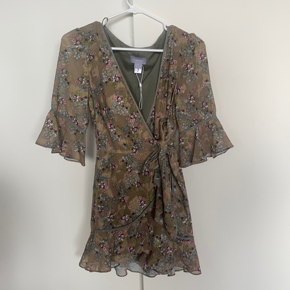 Finders Keepers mini floral wrap dress
